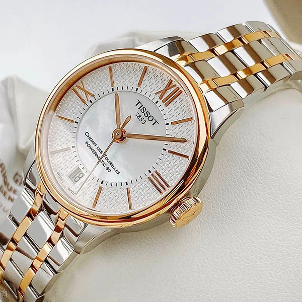 Đồng Hồ Nữ Tissot Chemin Des Tourelles Powermatic 80 Helvetic Pride T099.207.22.118.01 (T0992072211801) Màu Vàng Trắng
