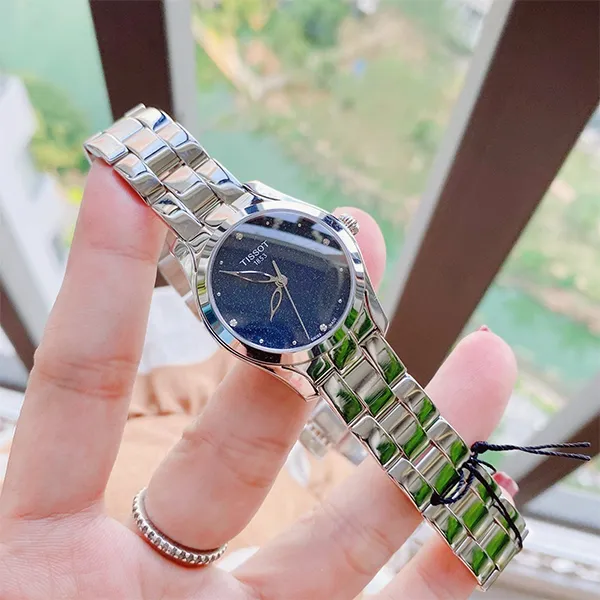 Đồng Hồ Nữ Tissot T-Wave Diamond Blue Dial Ladies T112.210.11.046.00 (T1122101104600) Màu Bạc