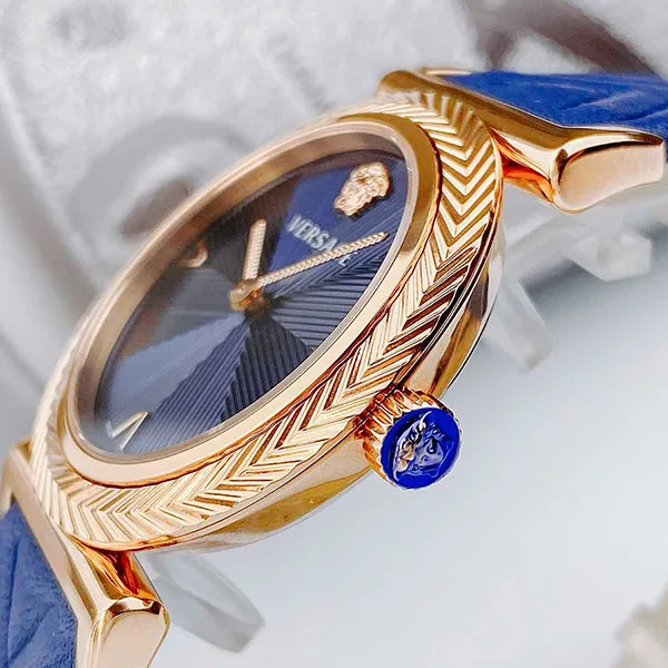 Đồng Hồ Nữ Versace Motif Vintage Logo VERE01720 Màu Xanh - Vàng