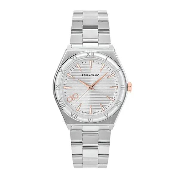 Đồng Hồ Unisex Salvatore Ferragamo Vega Upper East Stainless Steel Bracelet Watch 12DC2A Màu Bạc