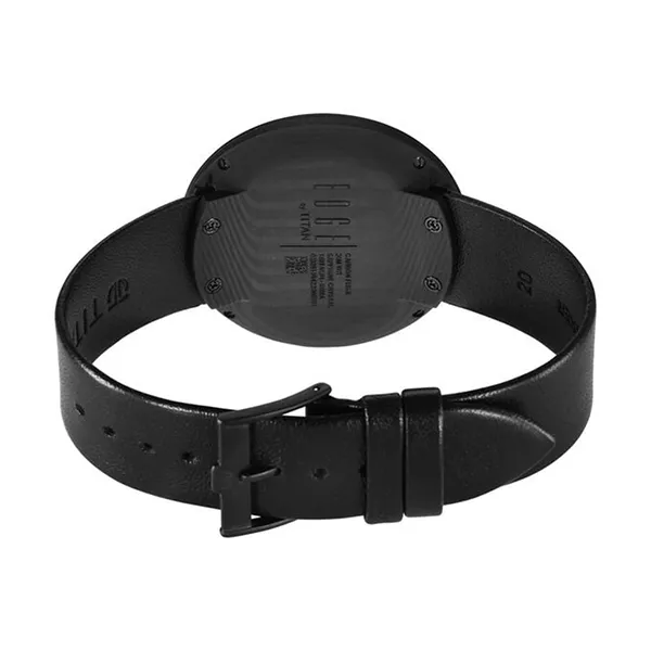Đồng Hồ Unisex Titan Edge Carbon Fibre Quartz Analog Black Dial Leather Strap Watch 1881NL01 Màu Đen