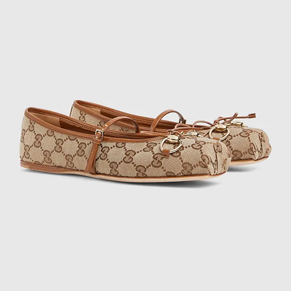 Giày Bệt Nữ Gucci Horsebit Ballet Flat ‎814321 FAD6C 9745 Màu Be Size 37