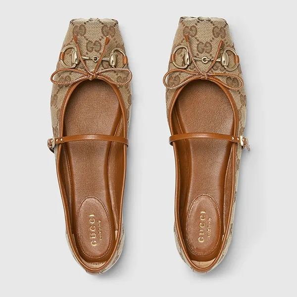 Giày Bệt Nữ Gucci Horsebit Ballet Flat ‎814321 FAD6C 9745 Màu Be Size 37