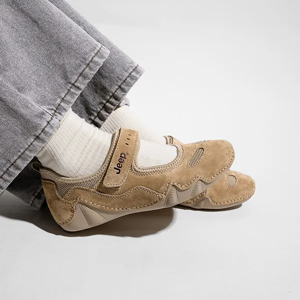 Giày Búp Bê Nữ Jeep Low-top Shoes PX231WAS575 Màu Nâu Size 35 - Giày - Vua Hàng Hiệu
