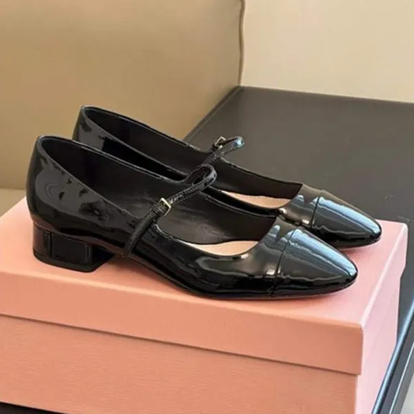 Giày Búp Bê Nữ Miu Miu Mary Jane Shoes Màu Đen Size 35