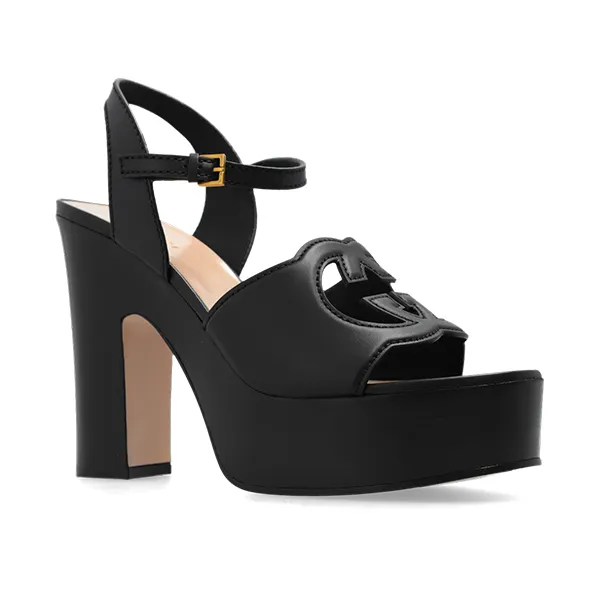 Giày Cao Gót Gucci Platform Sandals 730022 US000 1000 Màu Đen Size 36.5