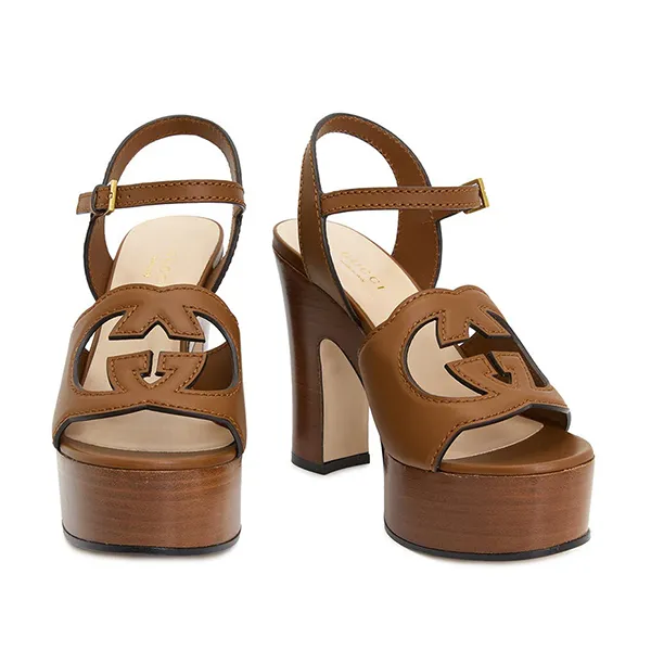 Giày Cao Gót Gucci Platform Sandals 730022 US000 2535 Màu Nâu Size 38 - Giày - Vua Hàng Hiệu