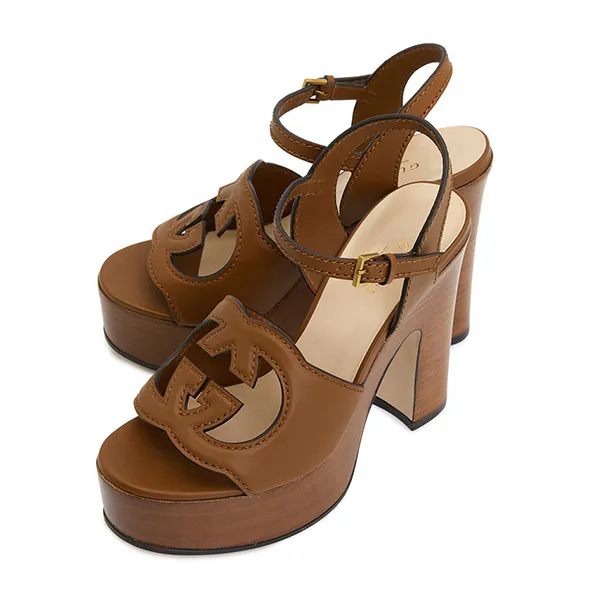 Giày Cao Gót Gucci Platform Sandals 730022 US000 2535 Màu Nâu Size 38 - Giày - Vua Hàng Hiệu