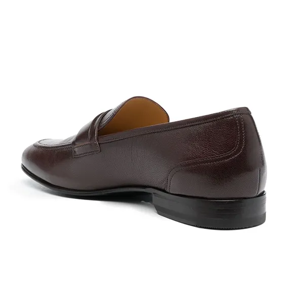 Giày Lười Nam Bally Suisse Logo-Plaque Leather Loafers Màu Nâu Size 7.5 - Giày - Vua Hàng Hiệu