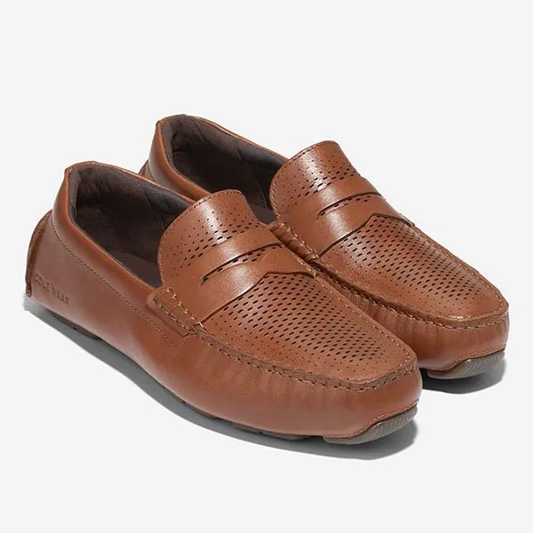 Giày Lười Nam Cole Haan GRND LSR Driver Màu Nâu Size 40