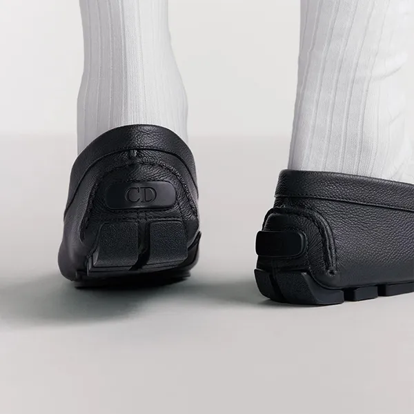 Giày Lười Nam Dior Odéon Loafer Navy Blue Grained Calfskin Gravity Leather 3LO114ZAY_H530 Màu Xanh Navy Size 39