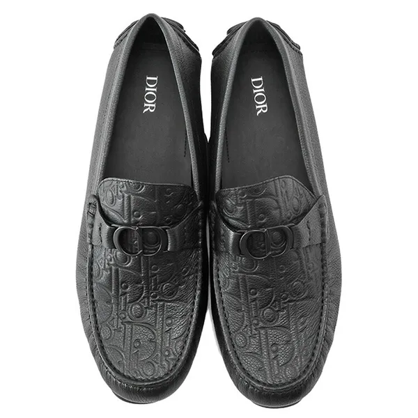 Giày Lười Nam Dior Odeon Loafers Gravity In Black Leather 3LO114ZAY 900 Màu Đen Size 41