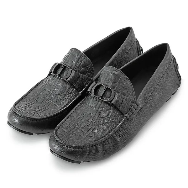 Giày Lười Nam Dior Odeon Loafers Gravity In Black Leather 3LO114ZAY 900 Màu Đen Size 41