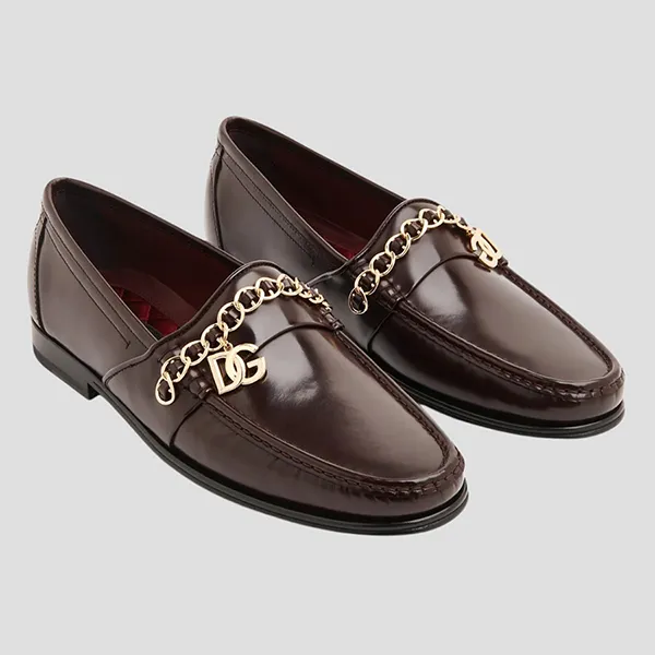 Giày Lười Nam Dolce & Gabbana D&G Loafer Formal In Brown Leather A30154 AY925 8M073 Màu Nâu Size 6 - Giày - Vua Hàng Hiệu