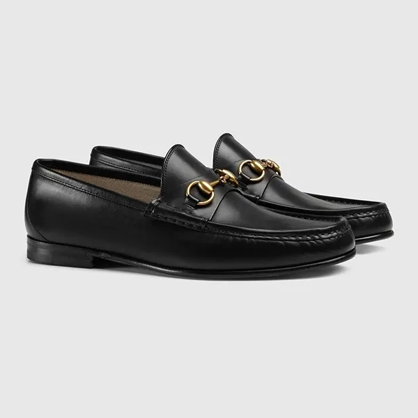 Giày Lười Nam Gucci 1953 Horsebit Leather Loafer Màu Đen Size 43