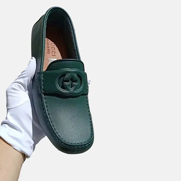 Giày Lười Nam Gucci Moca 730148 1XH60 3154 Màu Xanh Rêu Size 6