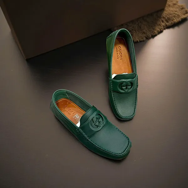 Giày Lười Nam Gucci Moca 730148 1XH60 3154 Màu Xanh Rêu Size 6