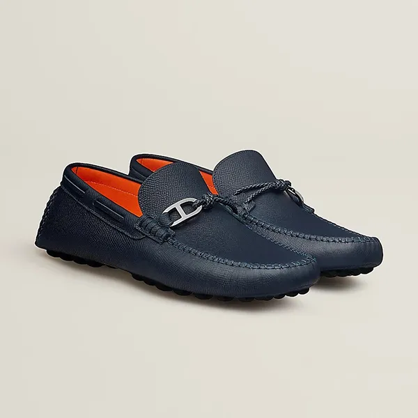Giày Lười Nam Hermès Alessandro Loafer Marine Màu Xanh Navy Size 42