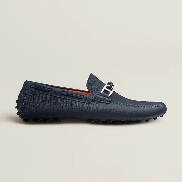 Giày Lười Nam Hermès Alessandro Loafer Marine Màu Xanh Navy Size 42
