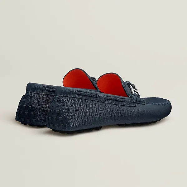 Giày Lười Nam Hermès Alessandro Loafer Marine Màu Xanh Navy Size 42