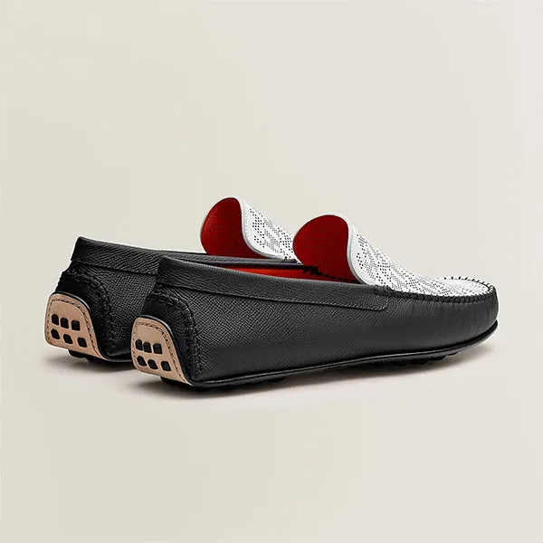 Giày Lười Nam Hermès Come Loafer H211974ZH02390 Màu Trắng Đen Size 42.5