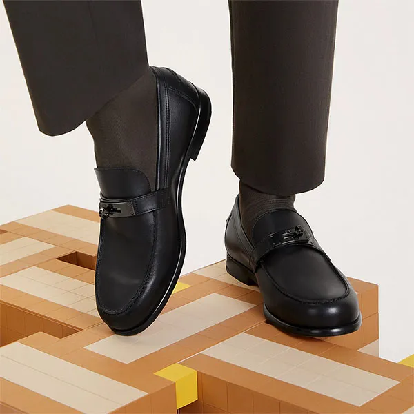Giày Lười Nam Hermès Destin Loafer H231922ZA02400 Màu Đen Size 41