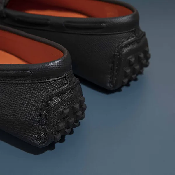 Giày Lười Nam Hermès Irving Epsom Leather Moccasin Màu Đen Size 41