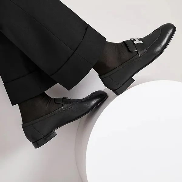 Giày Lười Nam Hermès Mocasines Paris Màu Đen Size 42 - Giày - Vua Hàng Hiệu