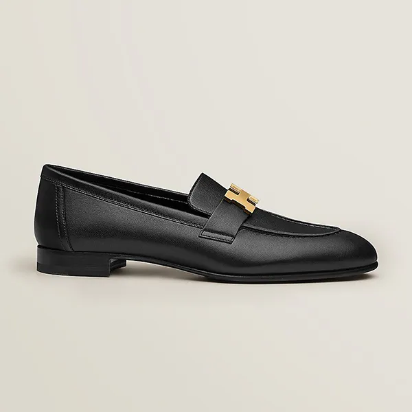 Giày Lười Nam Hermès Paris Loafer H Gold Màu Đen Size 39.5 - Giày - Vua Hàng Hiệu