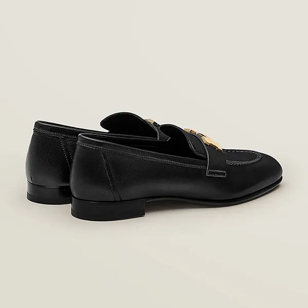 Giày Lười Nam Hermès Paris Loafer H Gold Màu Đen Size 39.5 - Giày - Vua Hàng Hiệu