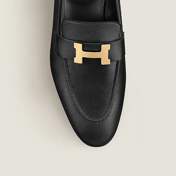 Giày Lười Nam Hermès Paris Loafer H Gold Màu Đen Size 39.5 - Giày - Vua Hàng Hiệu