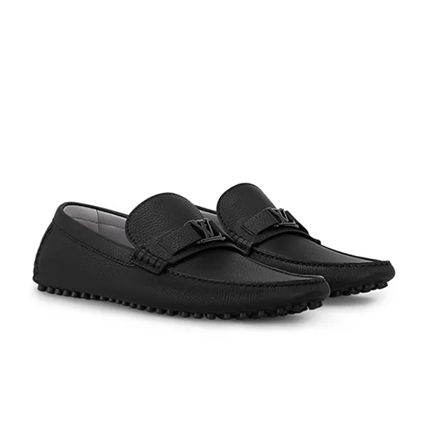 Giày Lười Nam Louis Vuitton LV Hockenheim Moccasin Shoes 1ADDML Màu Đen Size 6