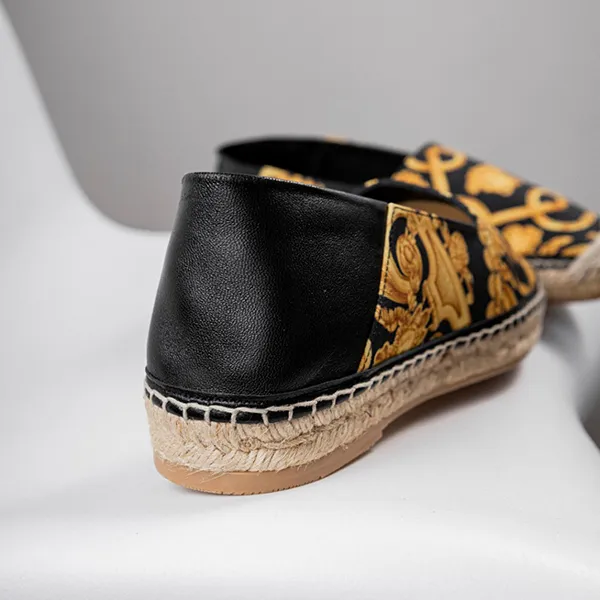 Giày Lười Nam Versace Barocco Print Gold And Black Canvas 1014774 1A10335 5B000 Màu Vàng Đen Size 38 - Giày - Vua Hàng Hiệu
