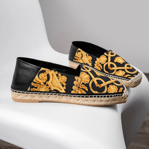 Giày Lười Nam Versace Barocco Print Gold And Black Canvas 1014774 1A10335 5B000 Màu Vàng Đen Size 38 - Giày - Vua Hàng Hiệu