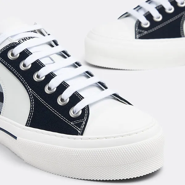 Giày Sneaker Nam Burberry Blue Fabric With Vintage Check 8070832 A1222 Màu Đen Trắng Size 39