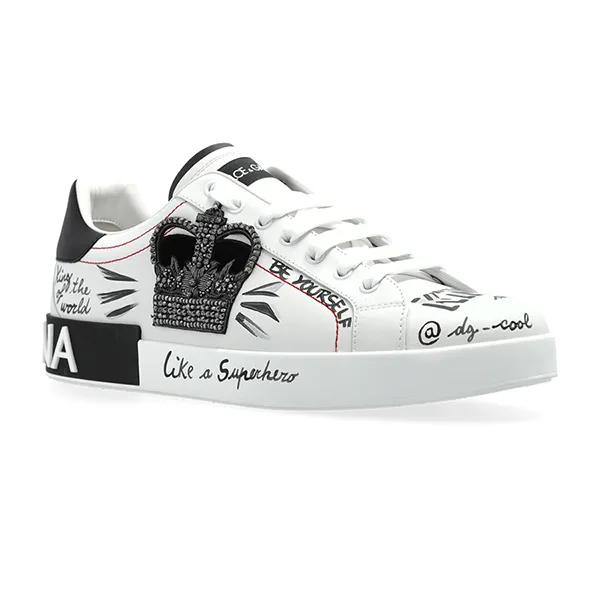 Giày Sneaker Nam Dolce & Gabbana D&G Graphic Printed Low Top CS1760A9AG1 89697 Màu Đen Trắng Size 40