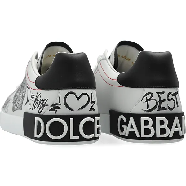 Giày Sneaker Nam Dolce & Gabbana D&G Graphic Printed Low Top CS1760A9AG1 89697 Màu Đen Trắng Size 40