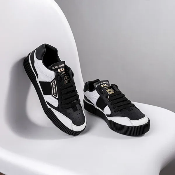 Giày Sneaker Nam Dolce & Gabbana D&G Logo Low Top MIAMI Black White CS1694 AA217 89697 Màu Đen Trắng Size 6