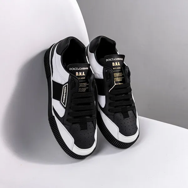 Giày Sneaker Nam Dolce & Gabbana D&G Logo Low Top MIAMI Black White CS1694 AA217 89697 Màu Đen Trắng Size 6