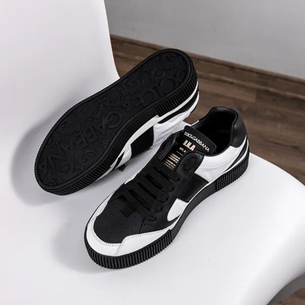 Giày Sneaker Nam Dolce & Gabbana D&G Logo Low Top MIAMI Black White CS1694 AA217 89697 Màu Đen Trắng Size 6