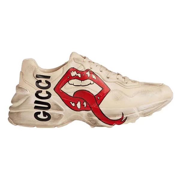 Giày Sneaker Nữ Gucci WMNS Rhyton Mouth Print 552093-A9L00-9522 Màu Trắng Size 40