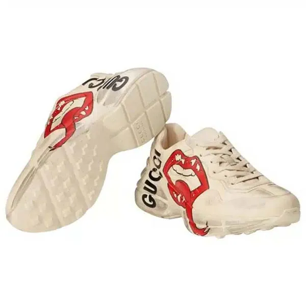 Giày Sneaker Nữ Gucci WMNS Rhyton Mouth Print 552093-A9L00-9522 Màu Trắng Size 40