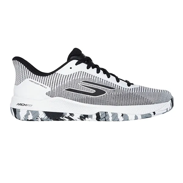 Giày Tennis/Pickleball Skechers Viper Court Pro 2.0 246109WW_WBK Màu Trắng - Đen Size 39.5 - Pickleball - Vua Hàng Hiệu