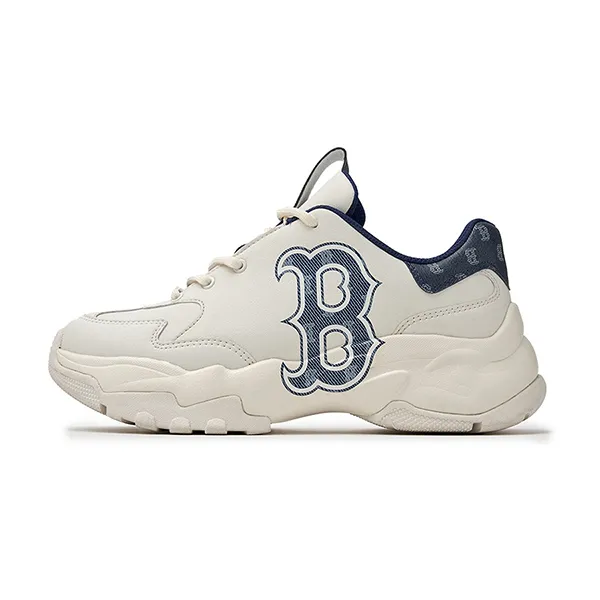 Giày Thể Thao MLB Big Ball Chunky Denim Monogram Boston Red Sox 3ASHBDM4N-43NYS Màu Trắng/Navy