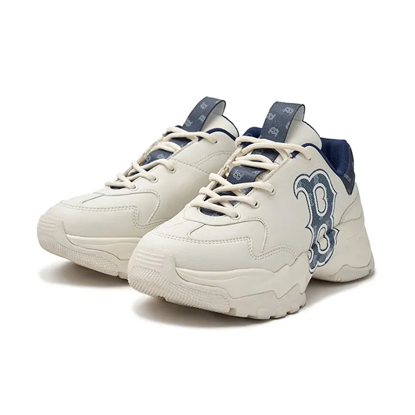 Giày Thể Thao MLB Big Ball Chunky Denim Monogram Boston Red Sox 3ASHBDM4N-43NYS Màu Trắng/Navy