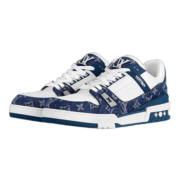 Giày Thể Thao Nam Louis Vuitton LV Trainer 1AAV8M Màu Xanh Trắng Size 41 - Giày - Vua Hàng Hiệu