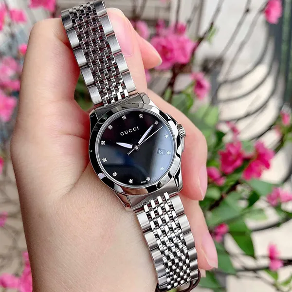 Đồng Hồ Nữ Gucci G Timeless Diamond Black MOP YA126505 Màu Bạc Đen - Đồng hồ - Vua Hàng Hiệu