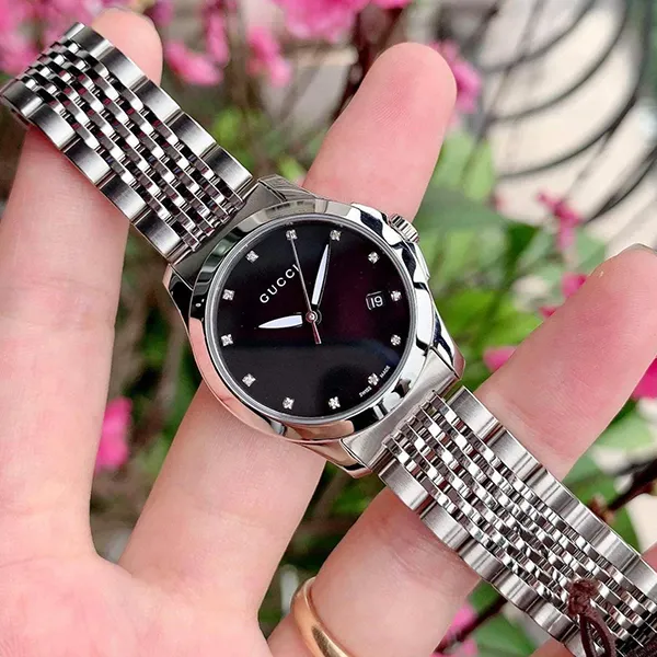 Đồng Hồ Nữ Gucci G Timeless Diamond Black MOP YA126505 Màu Bạc Đen - Đồng hồ - Vua Hàng Hiệu