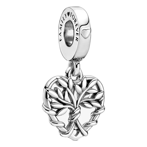 Hạt Vòng Charm Pandora Heart Family Tree Dangle Charm 799149C00 Màu Bạc