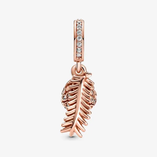 Hạt Vòng Charm Pandora Sparkling Pine Cone Dangle Charm 789557C01 Màu Vàng Hồng C_QP